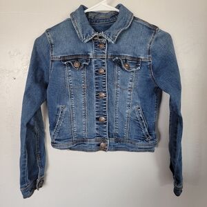 Cat & Jack Denim Jacket Long Sleeve Girls Large 10/12 Button Up Jean